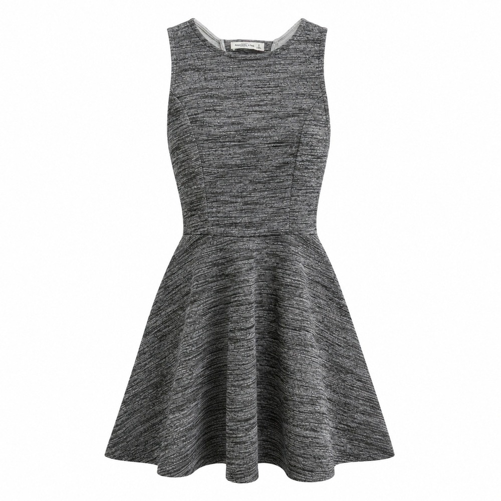 Abercrombie & Fitch Gray Fit & Flare Skater Dress Cutout Back‎ Size S